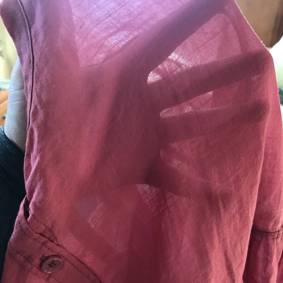 Ecoté Rust/Brick Babydoll Long Sleeve Shirt - Picture 7 of 7